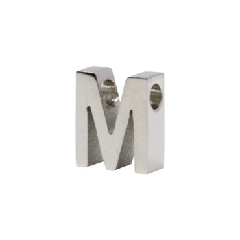 Stainless Steel Alphabet Bead - M
